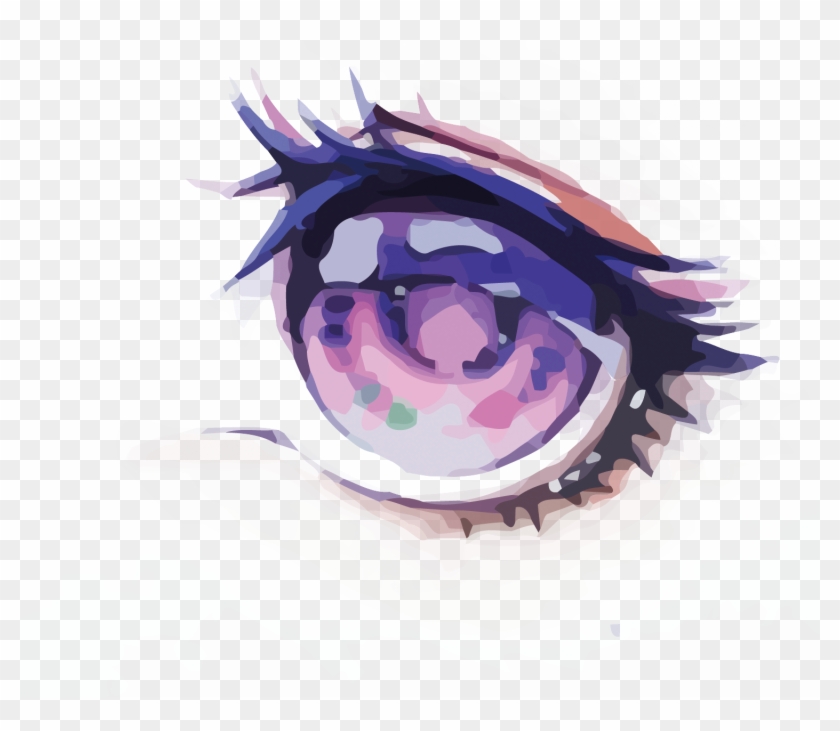 Eye Watercolor Painting - Pink Anime Eye Transparent Clipart #69479