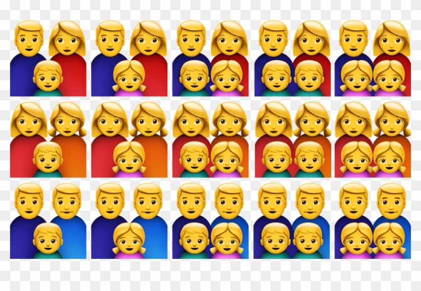 Family Emoji Variants Prior To Ios - Emoji Family Png Clipart #69781