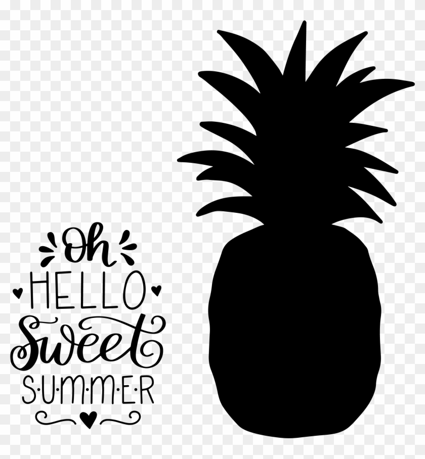 Clip Art Download Hand Lettered Sweet Summer Pineapple - Transparent Pineapple Silhouette Png