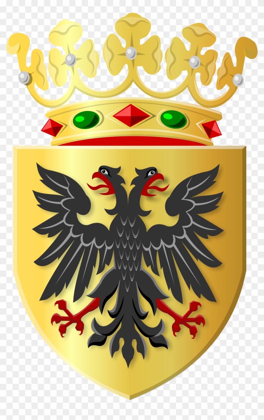Golden Shield With Black Eagle And Golden Crown - Gemeente Loppersum Clipart