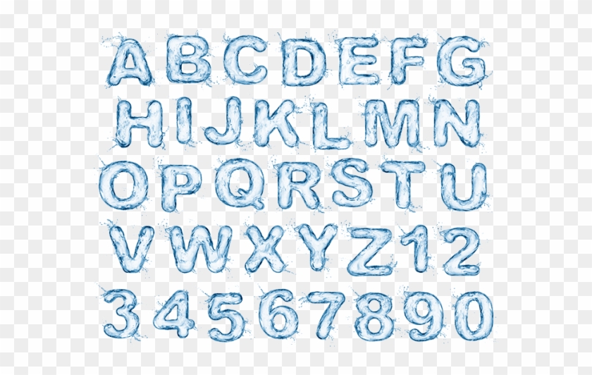 Water Splash Font - Calligraphy Clipart