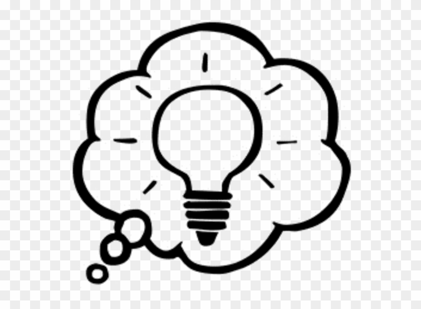 Idea Bubble Clipart - Thought Bubble With Light Bulb - Png Download