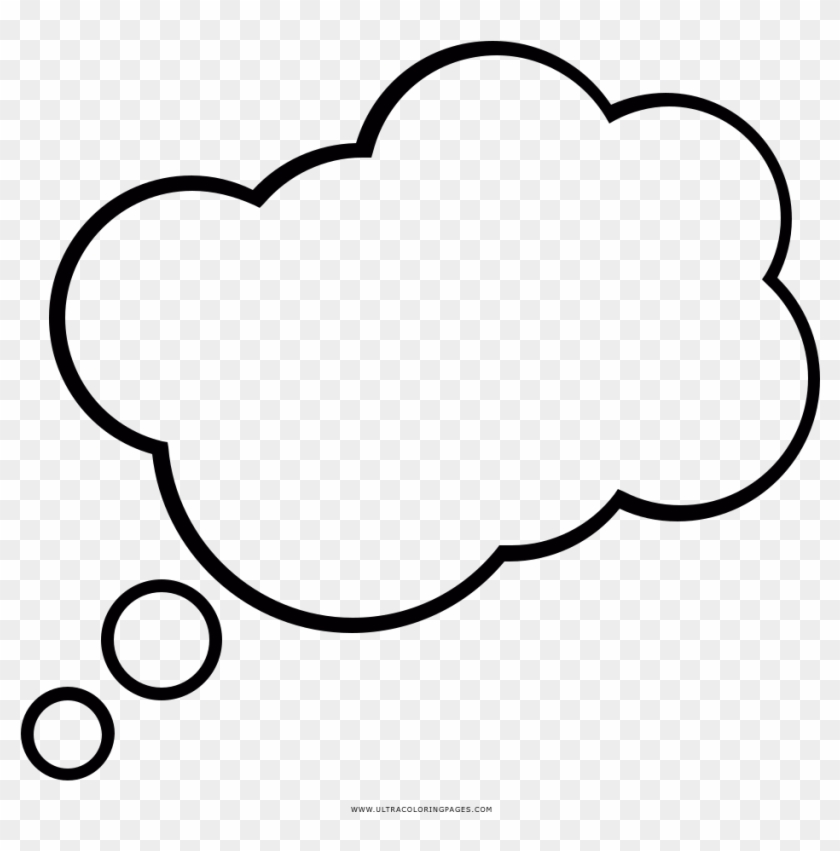 Thought Bubble Coloring Page - Burbuja De Pensamiento Png Clipart