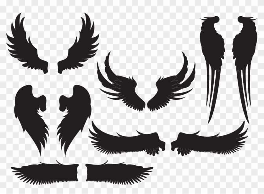 5350 X 3690 10 - Angel Wings Silhouette Clipart
