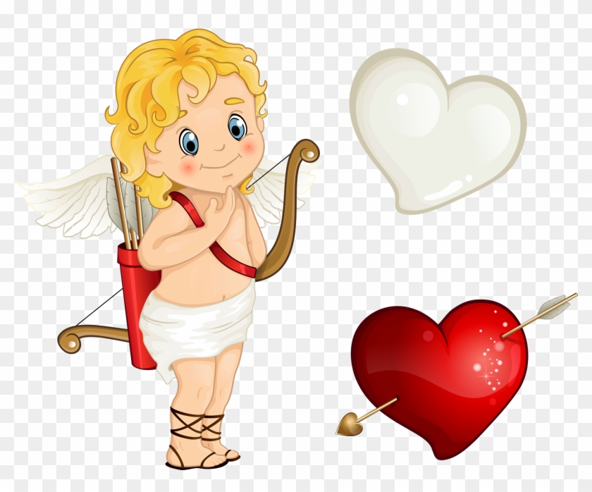 Free Png Download Beautiful Cupid With Hearts Png Images - Cupid Png Clipart #602883
