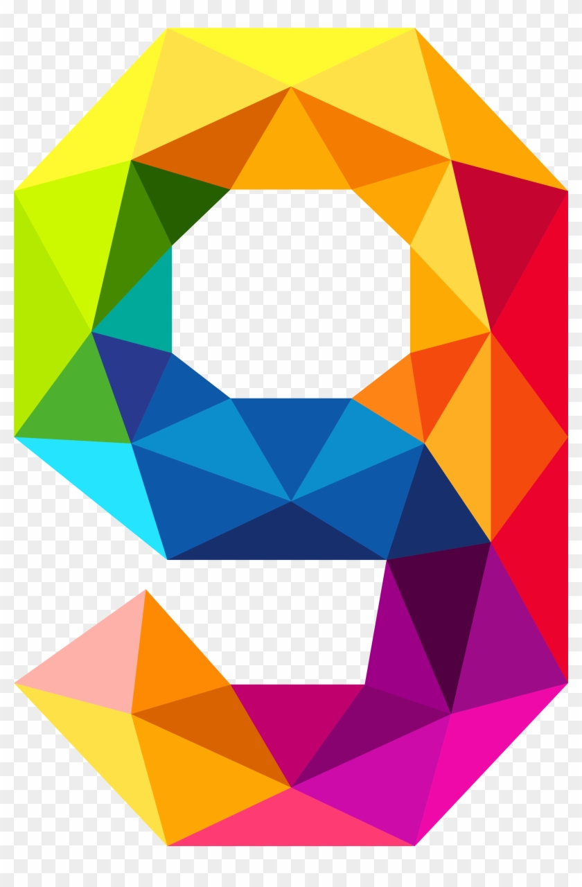 Colourful Triangles Number Png Clipart