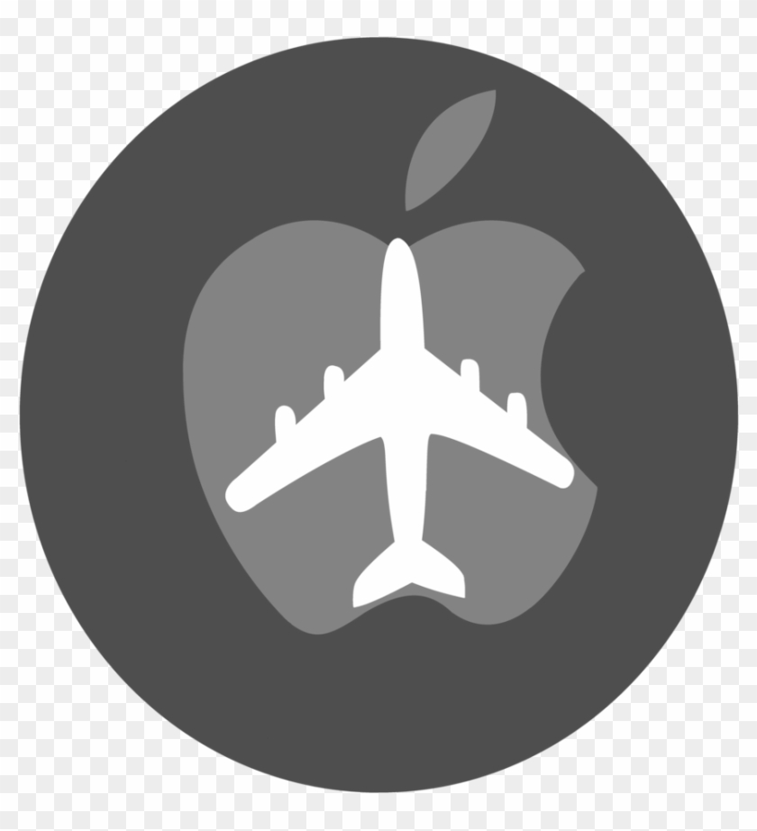 Apple Logo With Plane Vectorwith Speedpaint By - Airplane Icon Clipart #604564