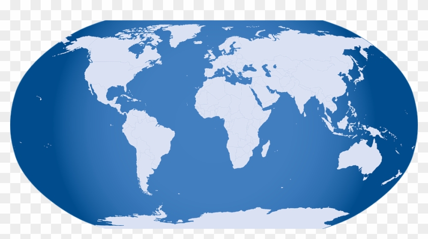 Globe-32299 480 - Blue Map Of The World Clipart #604607