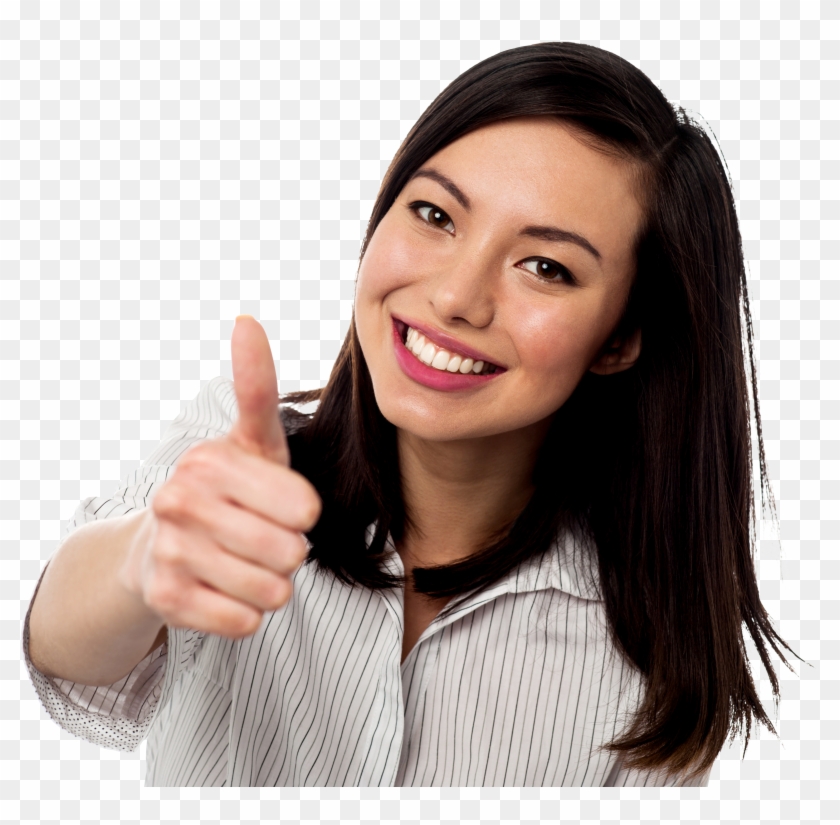 Women Pointing Thumbs Up - Thumbs Up Girl Png Clipart