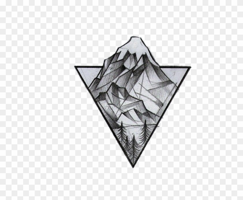 Tattoo Triangle Mountain Geometry Idea Logo Drawing - Geometric Tattoo Sketch Clipart #604834