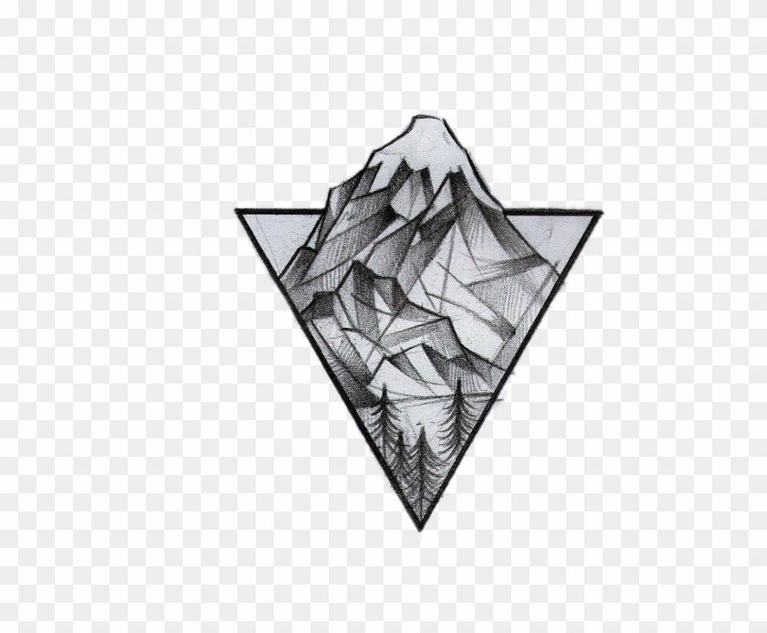 Tattoo Triangle Mountain Geometry Idea Logo Drawing - Geometric Tattoo Sketch Clipart