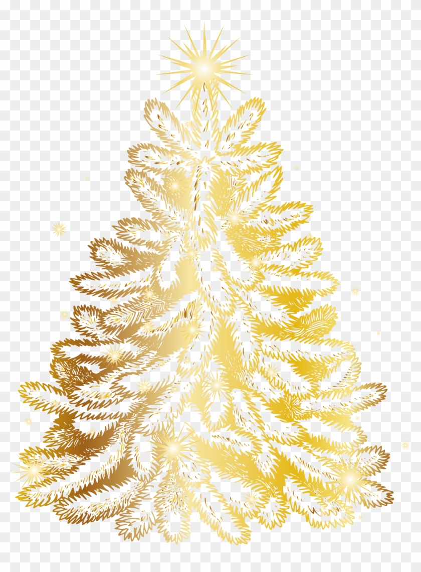 Christmas Gold Tree Transparent Png Clip Art Image #606740