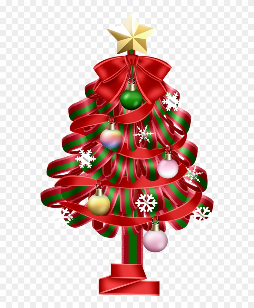 Transparent Red Christmas Deco Tree Clipart - Red Clip Art Christmas Tree - Png Download #606818