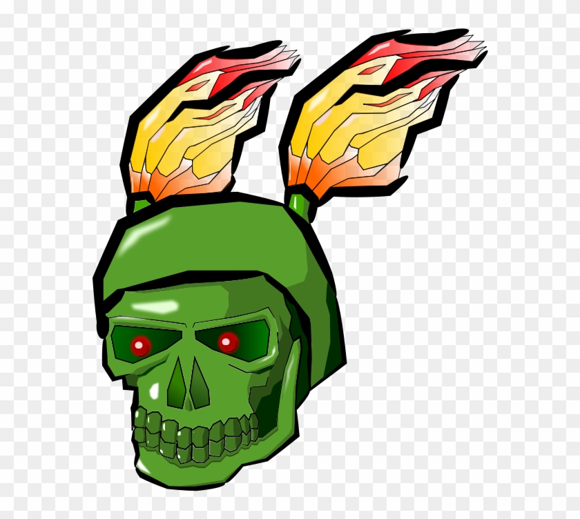 Skull With Flames Png Clipart