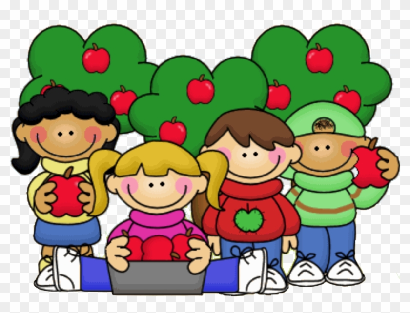 Clipart Apple Png 3 Pic Of - Kids Eating Apples Clipart Transparent Png