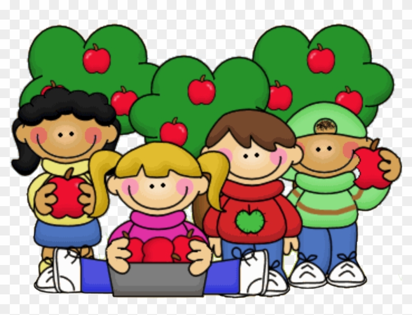 Clipart Apple Png 3 Pic Of - Kids Eating Apples Clipart Transparent Png #606956