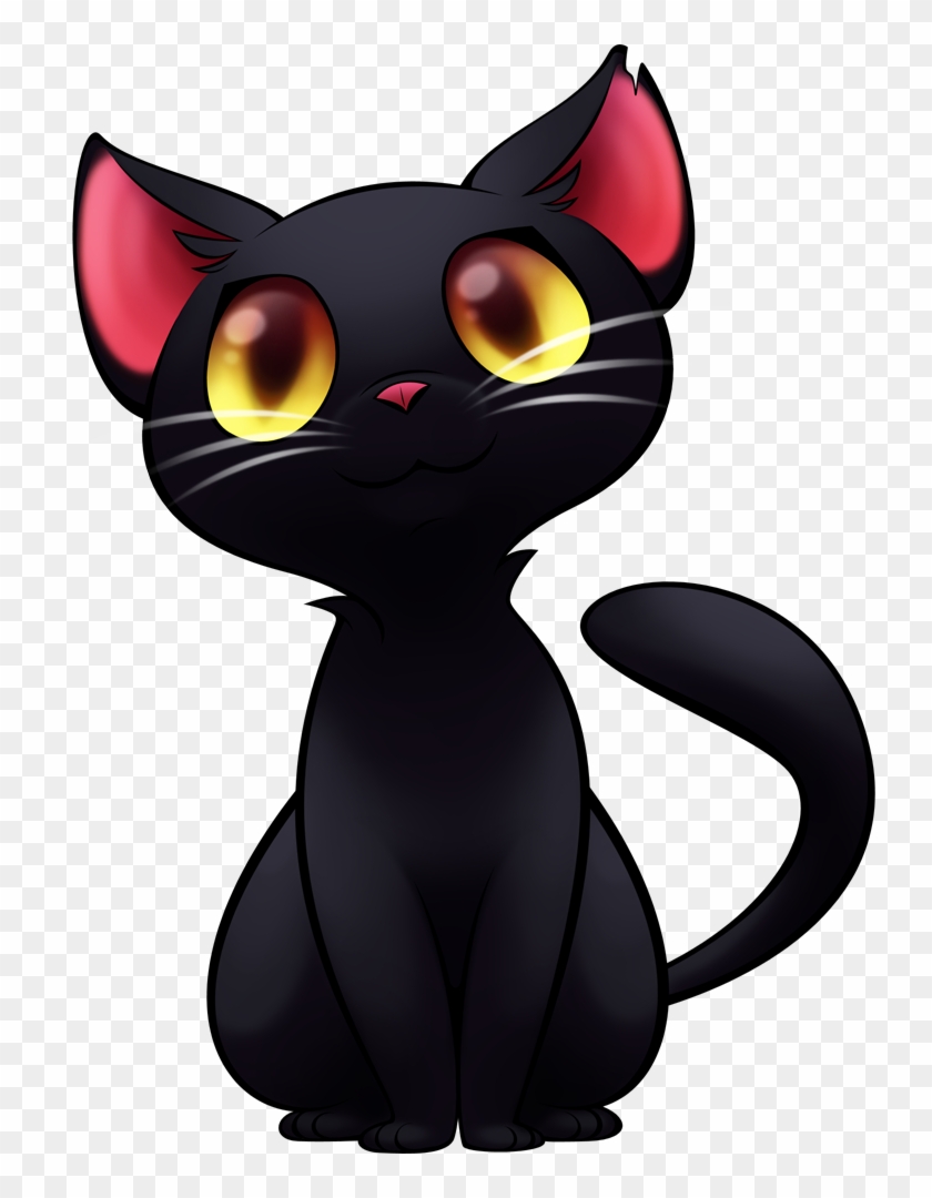 Halloween Black Cat Png - Cartoon Cute Black Cat Clipart #606957