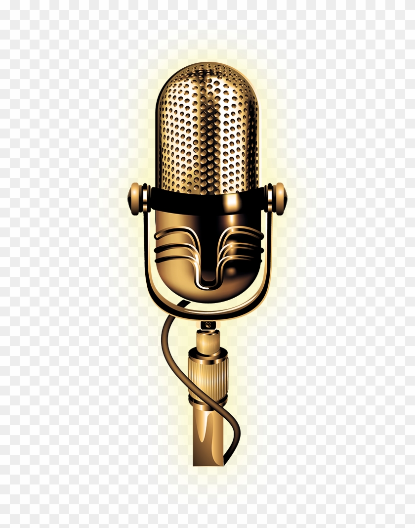 Gold Microphone Png , Png Download - Gold Condenser Microphone Png Clipart #606985