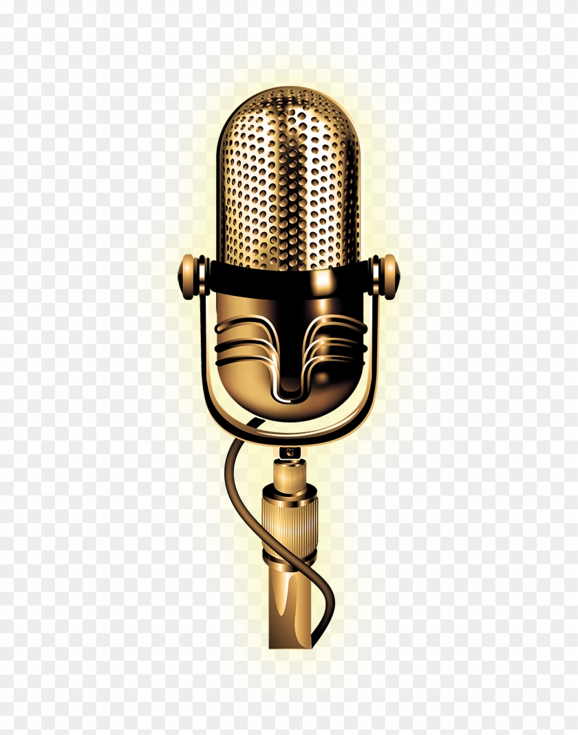 Gold Microphone Png , Png Download - Gold Condenser Microphone Png Clipart