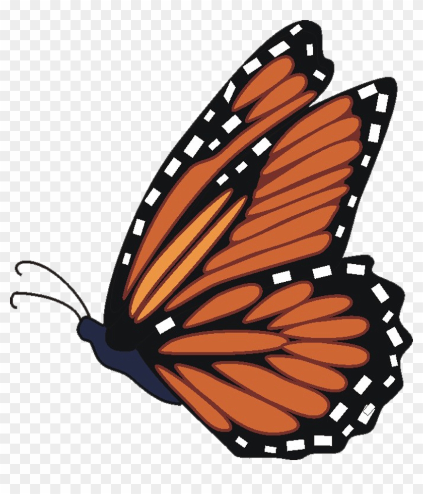 Monarch Butterfly Clipart - Cartoon Monarch Butterfly Flying - Png Download