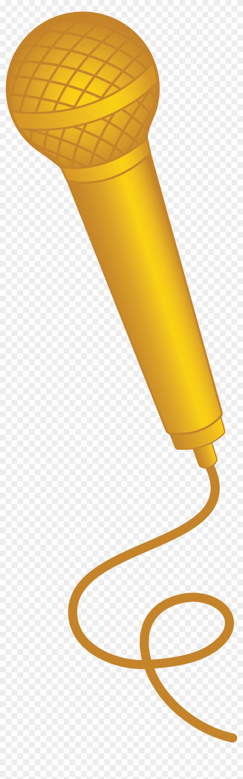 Gold Mic Clipart - Gold Microphone Clip Art - Png Download