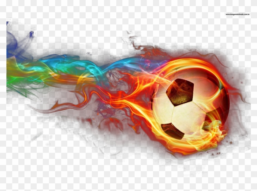Football Flames Fire Light Wallpaper Flame Clipart - Fire Soccer Ball Drawing - Png Download