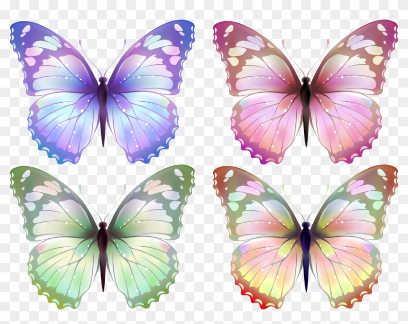 Transparent Butterfly Png Clipart - Multiple Butterfly Clipart Transparent #607197