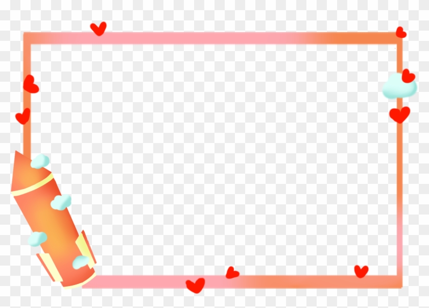 Cute Border Cartoon Rocket Love Png And Psd - Hurdling Clipart