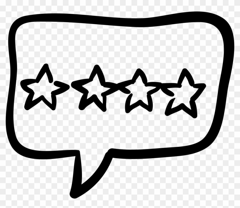 Hotel Four Stars Signal In Rectangular Hand Drawn Speech - Hand Drawn Speech Bubble Png Clipart #608508