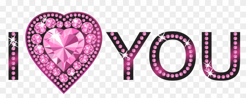 I Love You Diamond Design Png - Love You Pink Clipart #608543