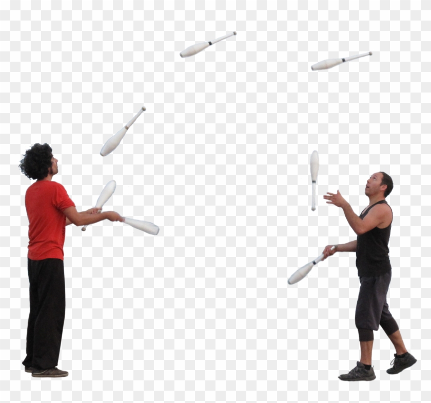 Womansitting Mansitting Jugglers Oldmanshopping Manstanding - People Juggling Png Clipart