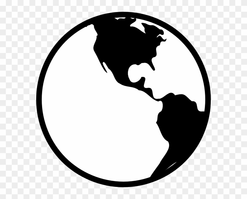 Small - Earth Cartoon Black And White Png Clipart #609135