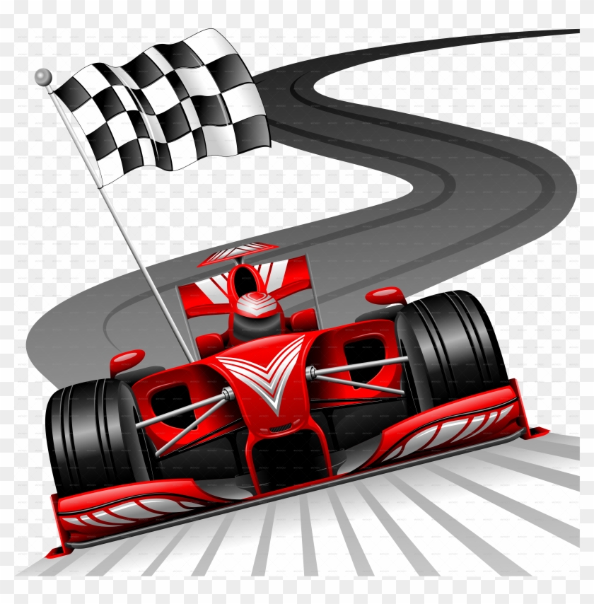 Formula 1 Red Car On Race Track Picture Png Images - Formula 1 Png Clipart