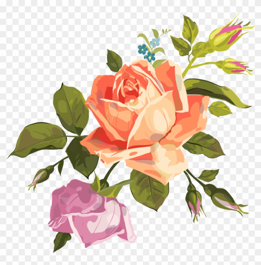 Vector Rose Png - Vector Rose Flower Png Clipart #609637