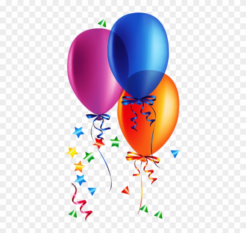 Free Png Download Transparent Balloons With Confetti - Balloons Png Clipart #609818