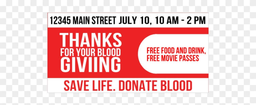 Save A Life Donate Blood Vinyl Banner With Giveaway - Printing Clipart #6000032