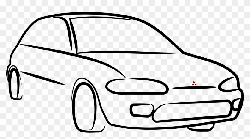 Free Download Line Art Clipart Car Clip Art - Desenho Carro Preto E Branco - Png Download #6000244