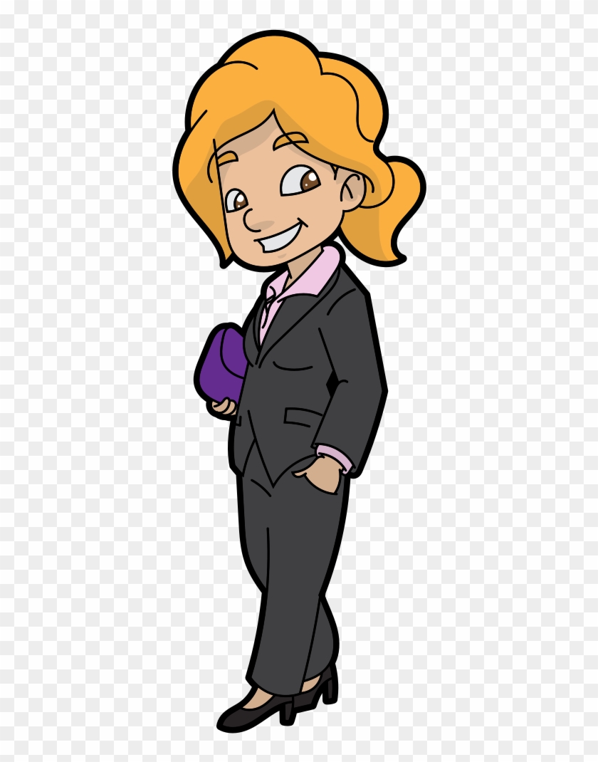 A Happy Cartoon Businesswoman Clipart #6000823