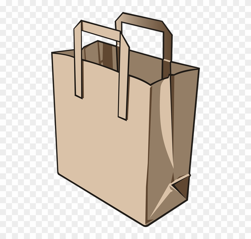 Bag, Paper Bag, Paper, Commissions, Food, Supermarket - Paper Bag Clipart Free - Png Download #6002084