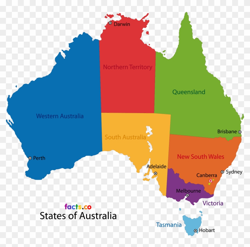 Australia-states - Map Of Australia Clipart #6002548