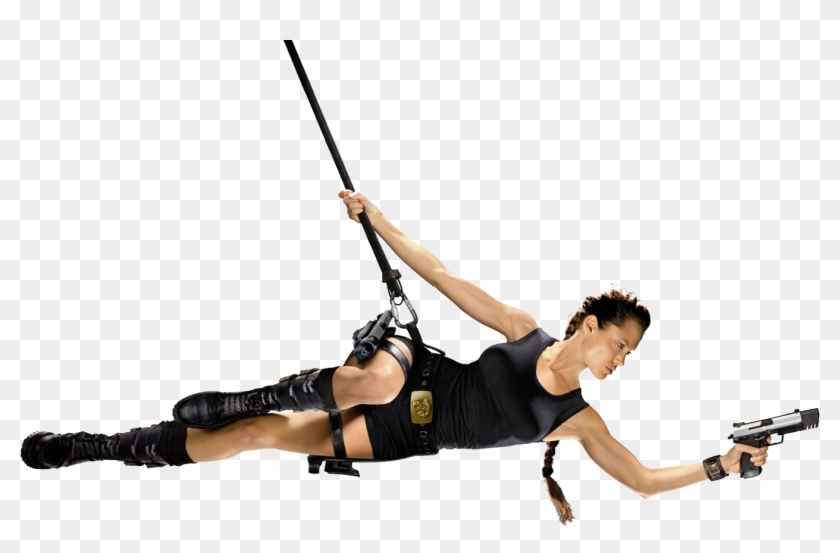 Angelina Jolie Png - Lara Croft Angelina Jolie Jumping Clipart #6003136