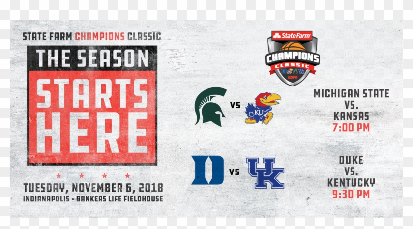 The @statefarm @championclassic Tip Times Have Been - Michigan State Spartans Clipart #6003397