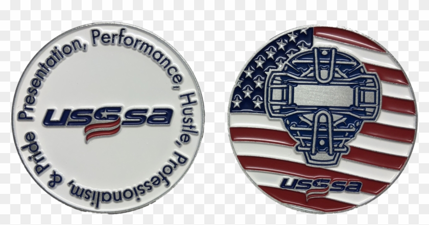 Coin-1 Usssa Silver Umpire Coin Front And Back - Emblem Clipart #6003908