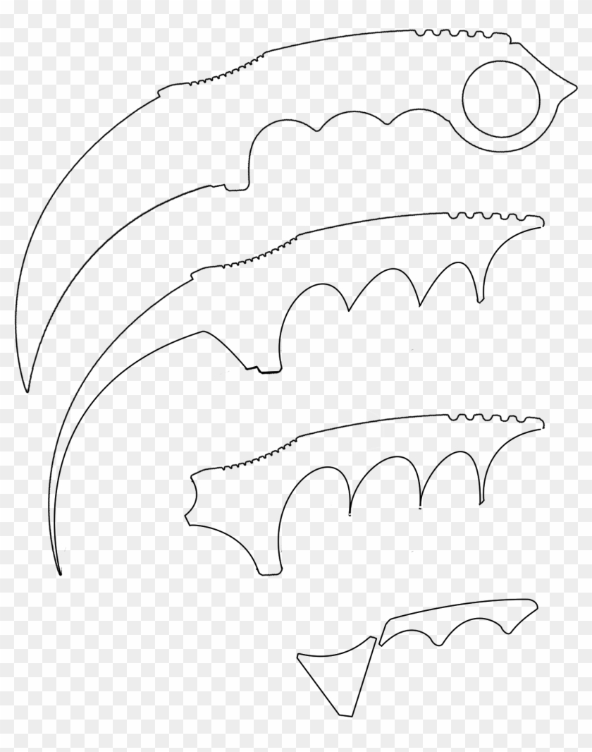 Graphic Freeuse Library How To Make Paper Cs Go Karambit - Sketch Clipart
