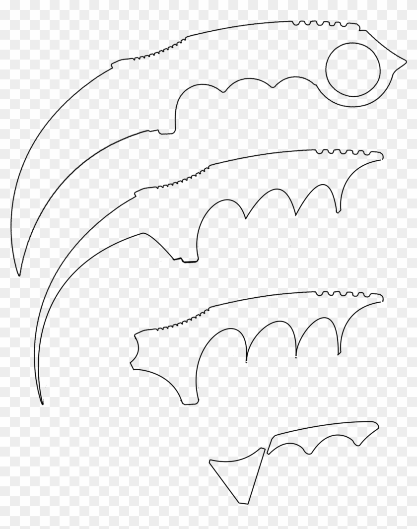 Graphic Freeuse Library How To Make Paper Cs Go Karambit - Sketch Clipart #6004444