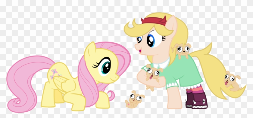 Tizerfiction, Crossover, Fluttershy, Ponified, Puppy, - Cartoon Clipart