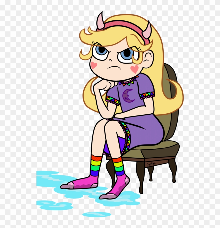 Wet Socks Night And Day By Dorksstar Starco, Gravity - Star Butterfly Socks Clipart #6006735