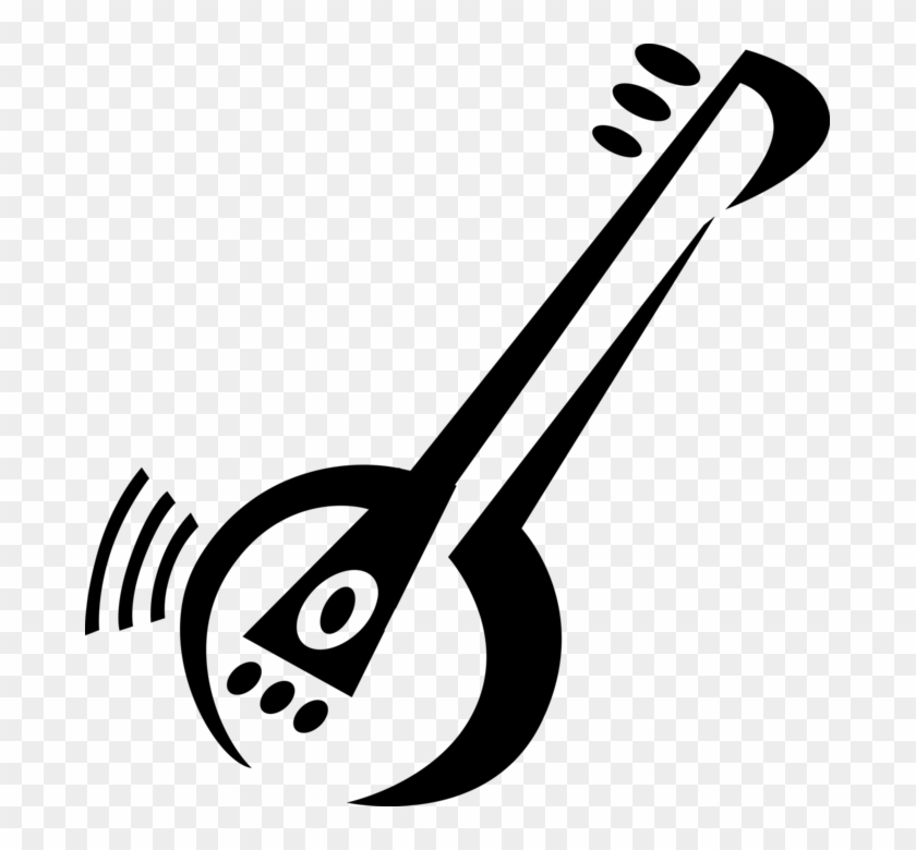 Banjo Musical Instrument Vector Image Illustration Clipart #6007139
