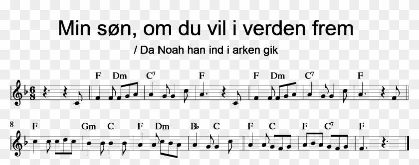 Min Søn, Om Du Vil I Verden Frem - Sheet Music Clipart #6007353