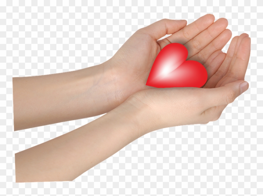Hands Heart Romance Emotion Connected Red - Mãos Com Um Coração Clipart
